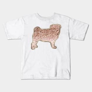 Sparkling rose gold Pug Kids T-Shirt